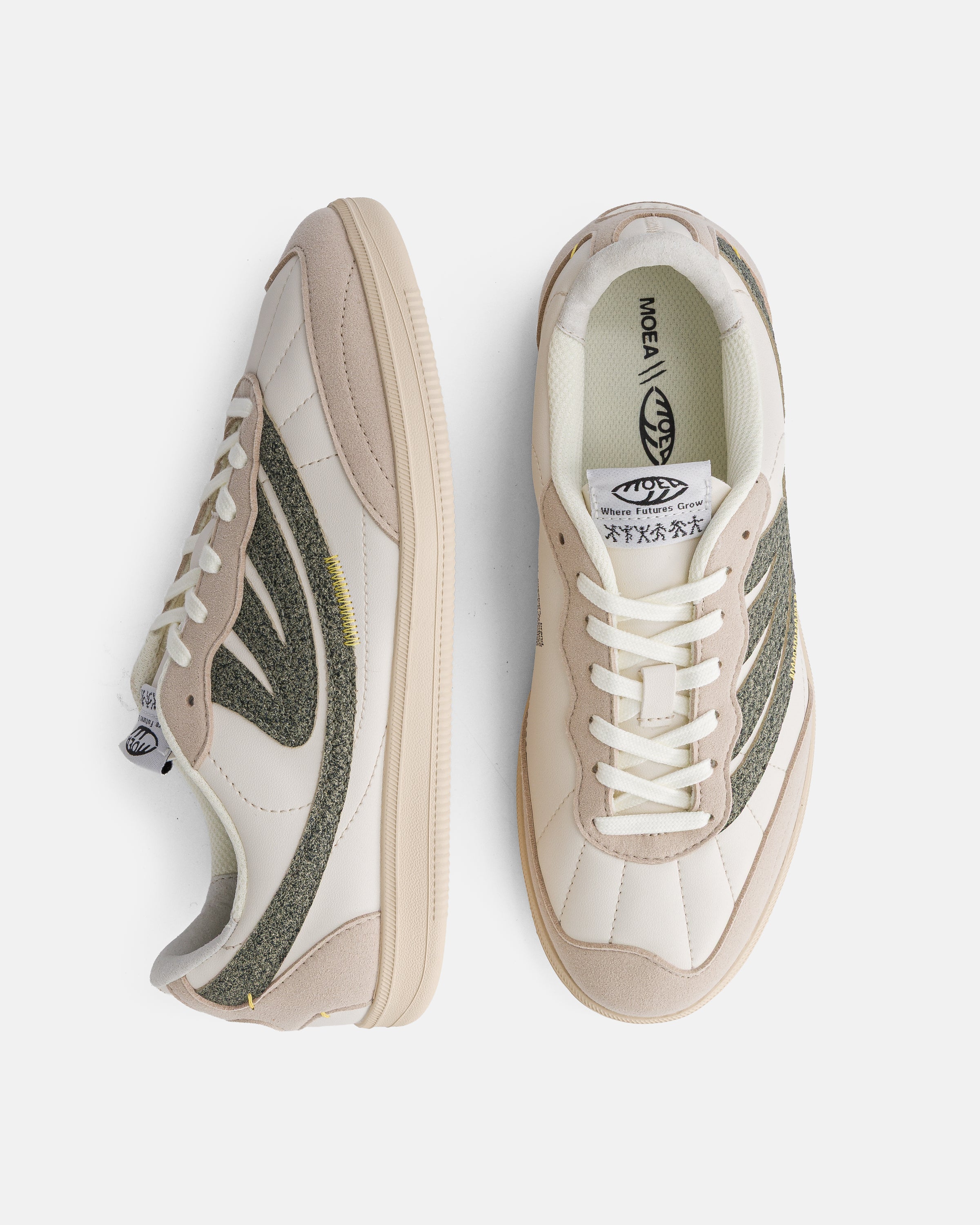 Flow - Beige & Green - Mushroom